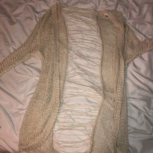 woven cardigan with semi open back